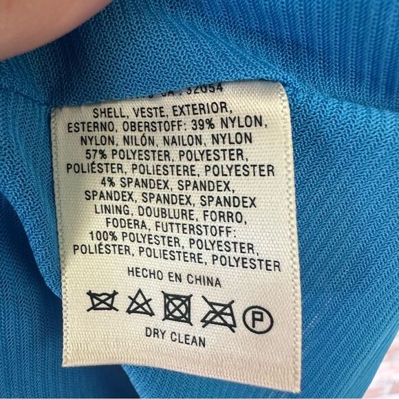 Maeve Anthropologie Fit Flare Textured Polka Dot Dress Women’s XS Blue White - Picture 5 of 8